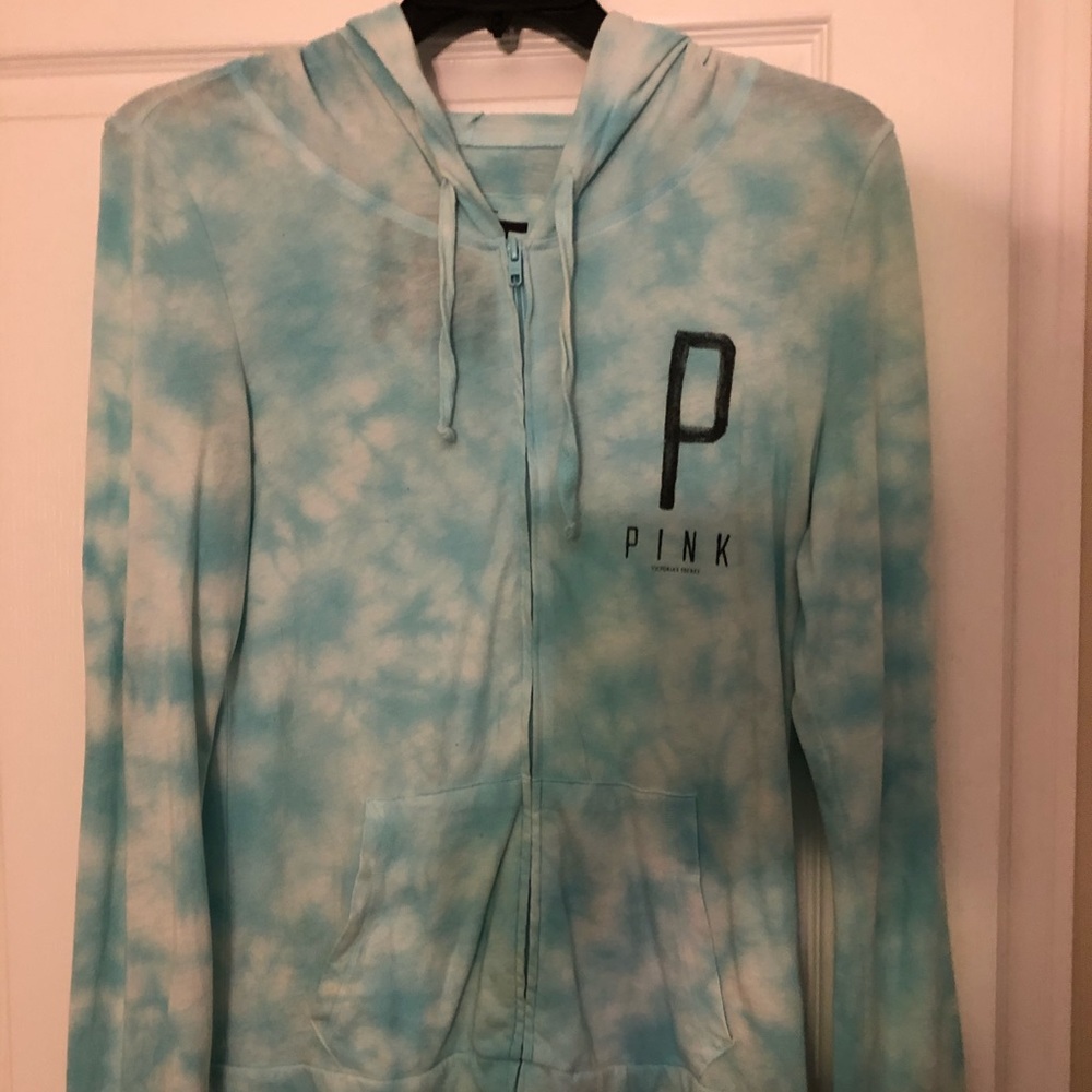 LIKE NEW TYE DYE VS PINK ZIP UP JACKET